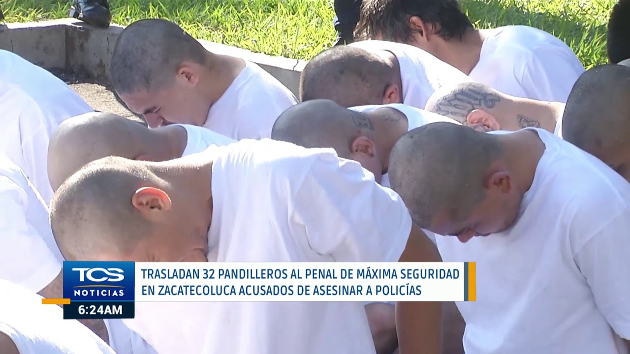Trasladan 32 pandilleros al penal de máxima seguridad en Zacatecoluca acusados de asesinar