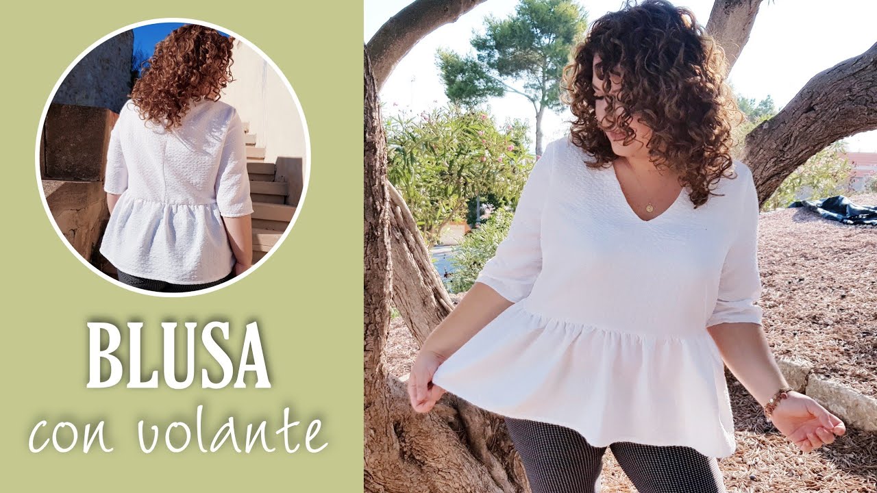 💜 Cómo hacer una BLUSA con VOLANTE en la CINTURA paso a Paso || BLUSA PEPLUM