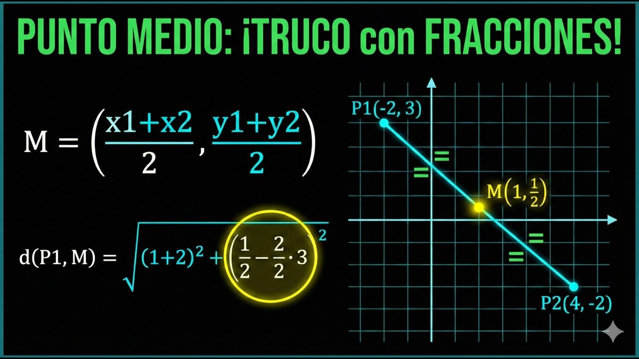 🚀 PUNTO MEDIO y Distancia. Ejemplo 6