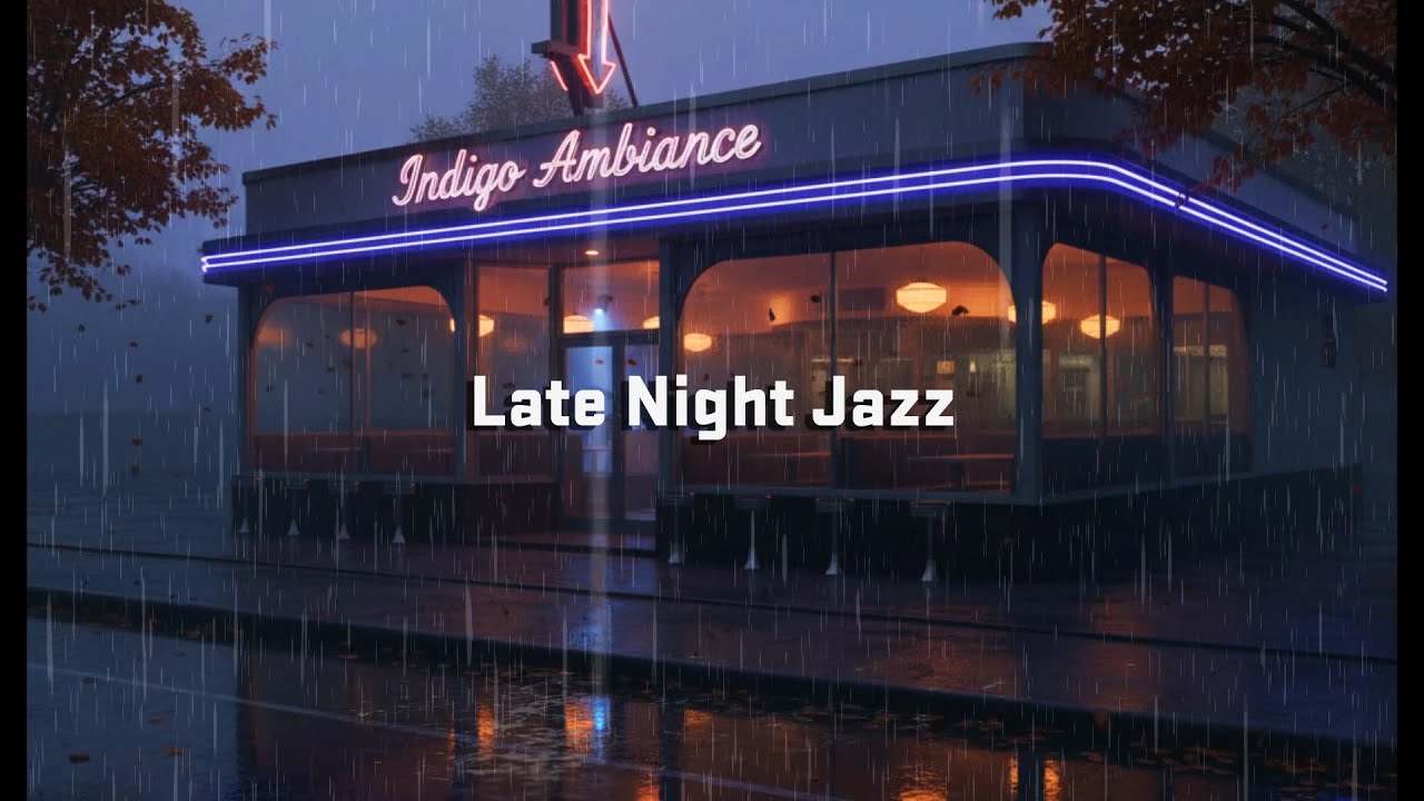 After Hours in a 1950s Jazz Diner • Soft Sax, Rain & Neon Reflections