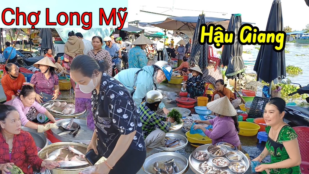 Đặc Sản Cá Đồng Tràn lan tại Chợ Long Mỹ - Hậu Giang , gặp chị gái bán gừng quá dễ thương 