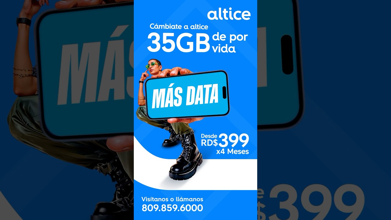 Altice te da 35GB de por vida &iexcl;Con&eacute;ctate para siempre!