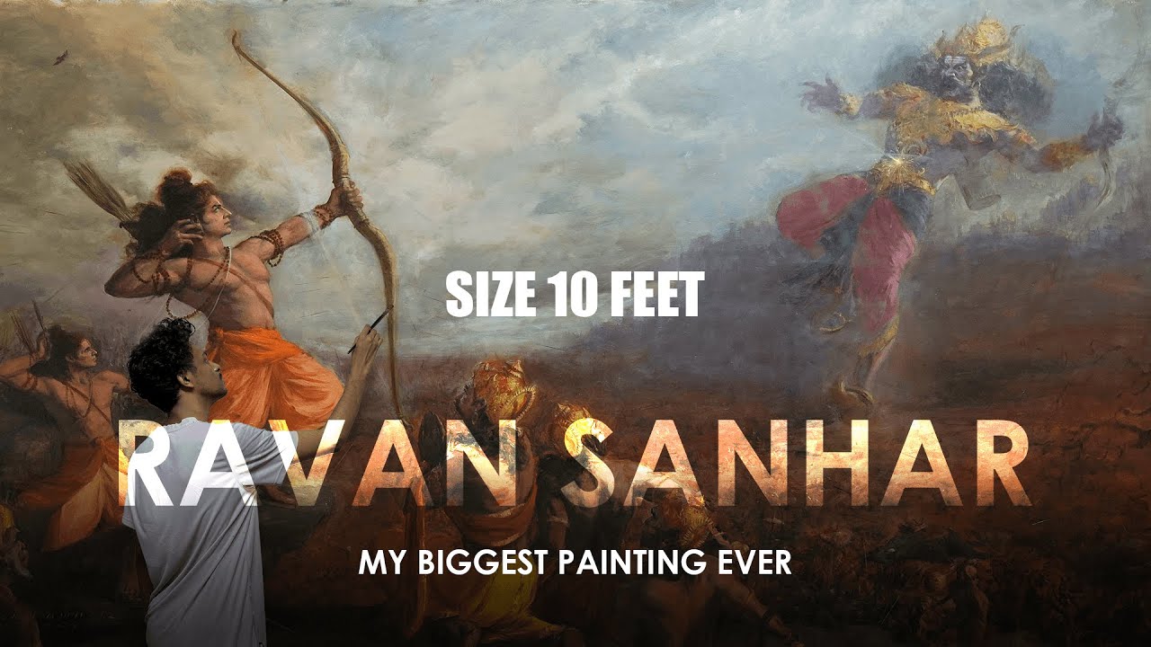Ravan Sanhar – 10 Ft Painting Created in Just 6 Days | Ramayan - complete Imagination work
