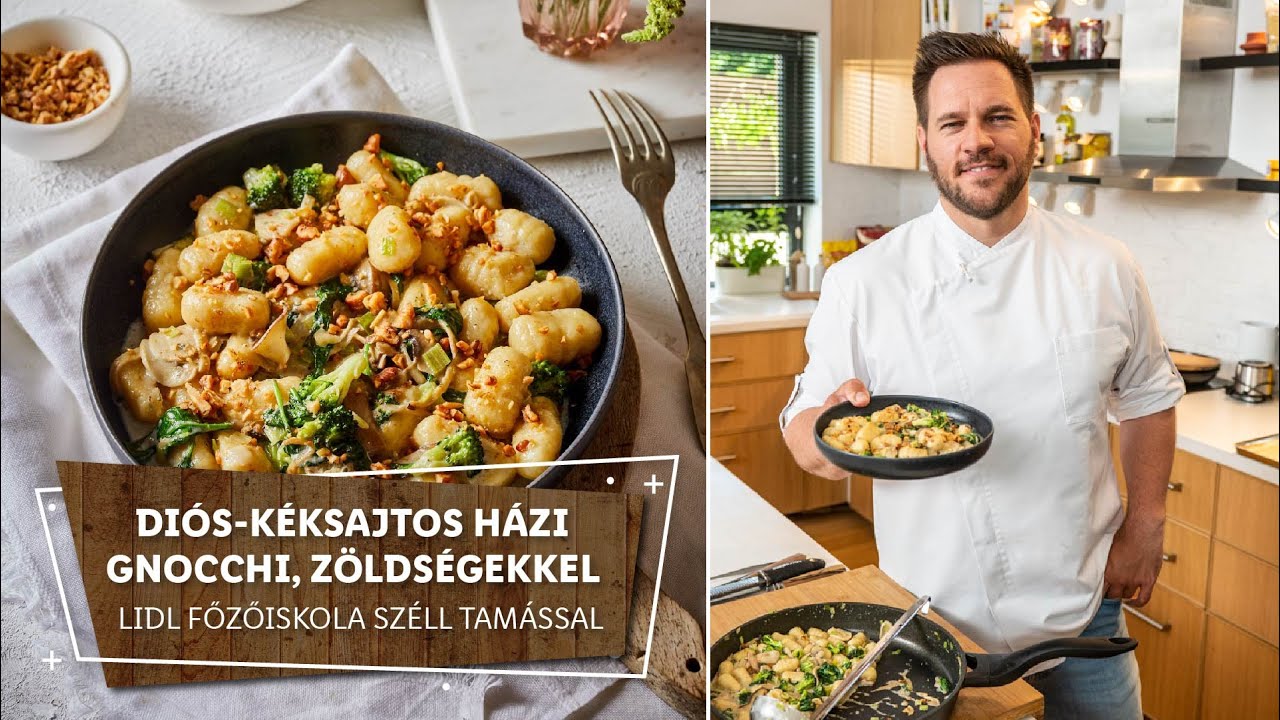 Vegetáriánus 2. 🌿 Diós-kéksajtos házi gnocchi, zöldségekkel 🌿 - Lidl Főzőiskola Széll Tamással