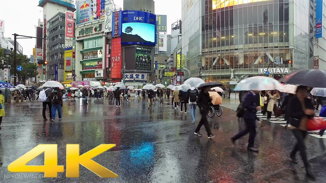 Walking around Shibuya, Tokyo in the rain - Long Take【東京・渋谷】 4K