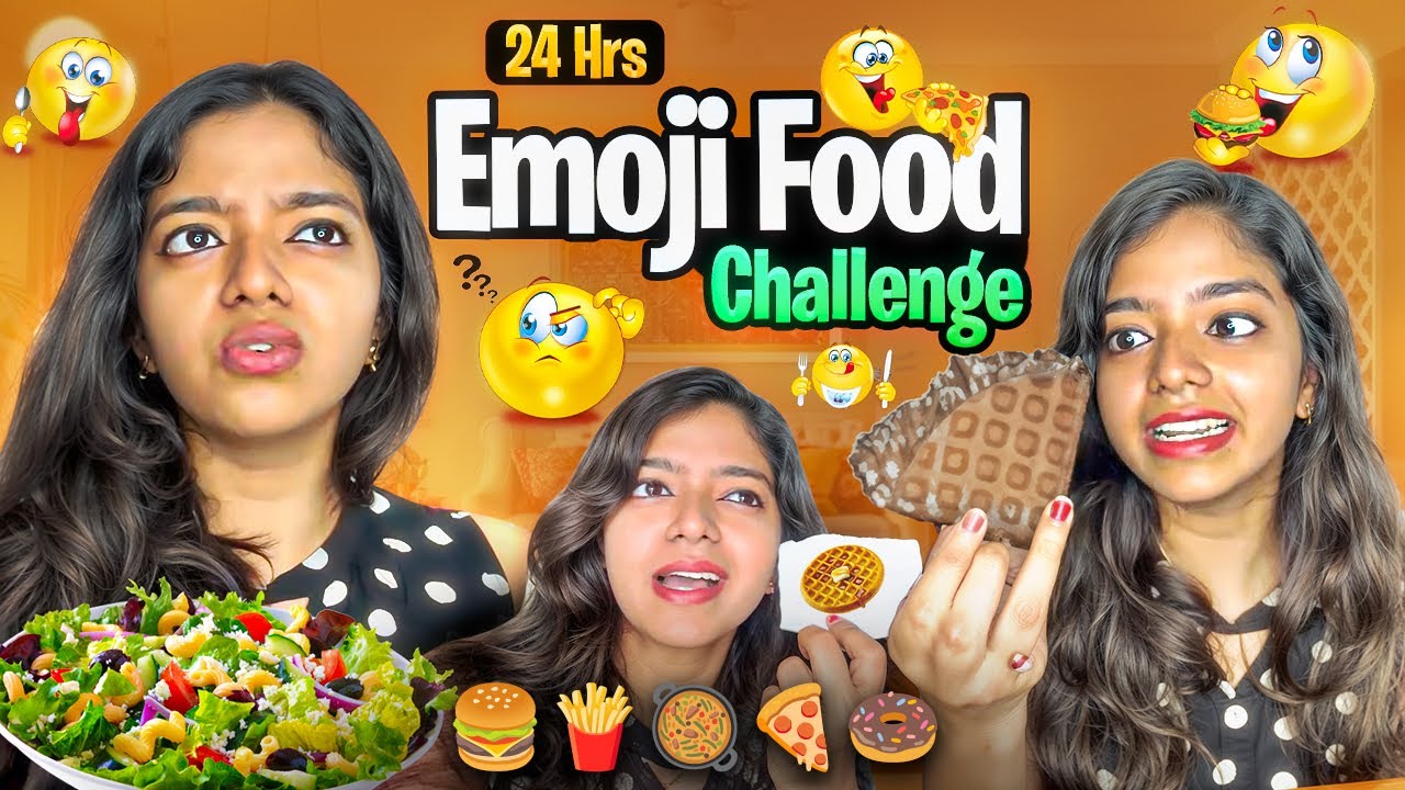 24hrs Emoji Food Challenge🍔🍕🍟 | Guess what I ate in a day?🥴