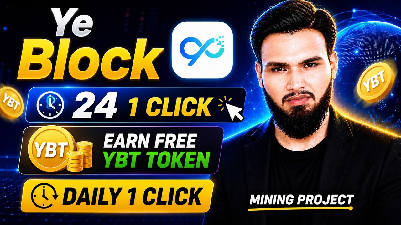 New Ye Block App Airdrop 2026 | Daily 1 Click Mining | Step By Step Guide in Urdu