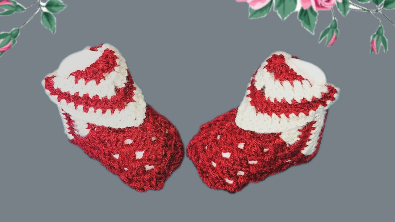 حذاء كروشيه سهل وأنيق بقطعة واحدة  | خطوة بخطوة للمبتدئات/ Crochet Baby shoes for beginners
