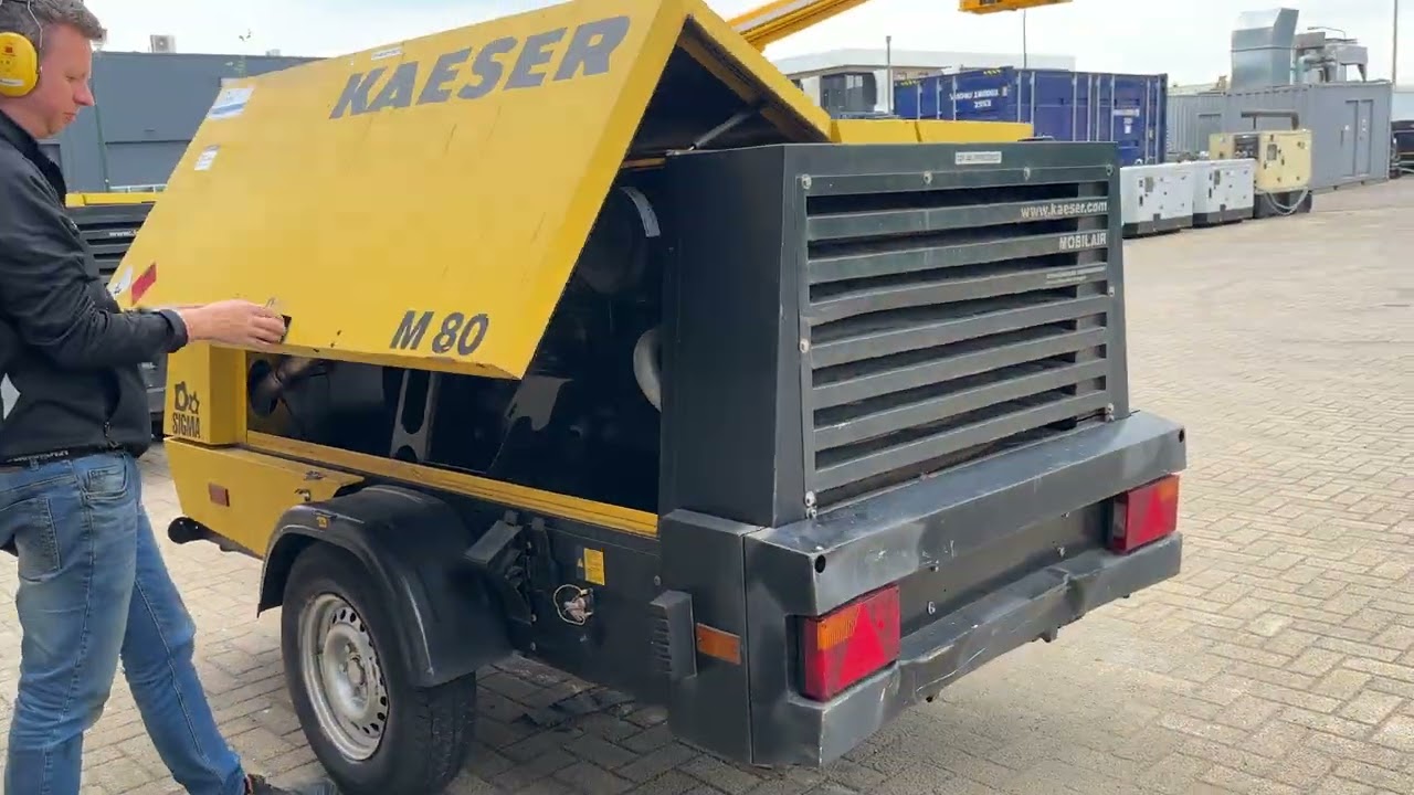 Kaeser M80 Kubota Mobiele Diesel Compressor 8 1 m3   min 7 Bar 55 kW stocknr 5780