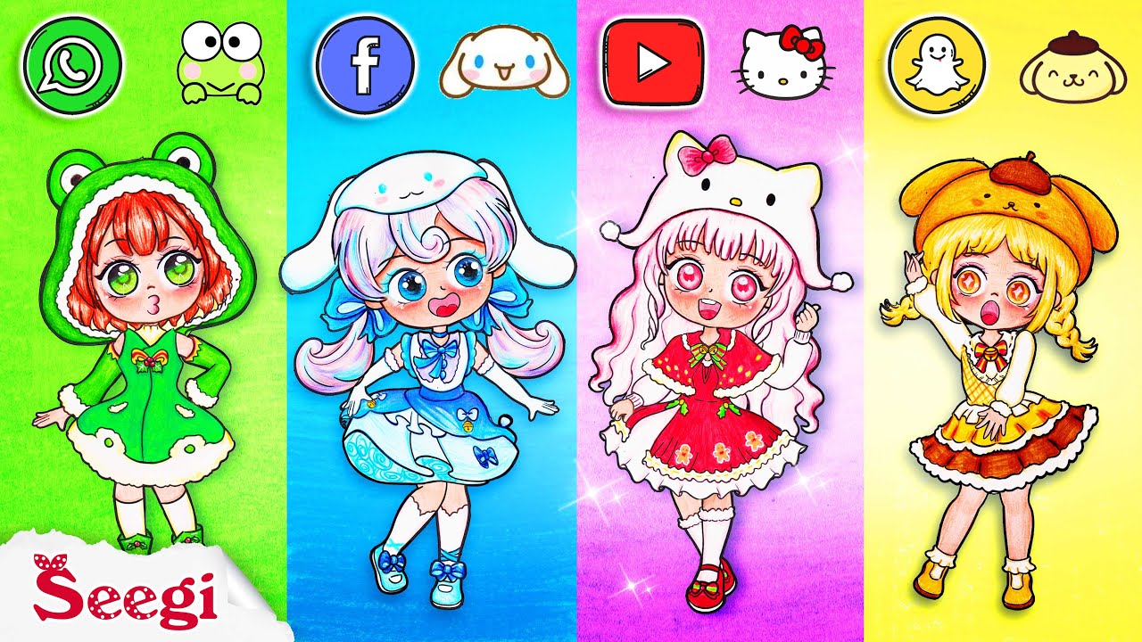 SOCIAL MEDIA TRENDS In Sanrio Hello Kitty, Cinamoroll, Pompompurin, Keroppi