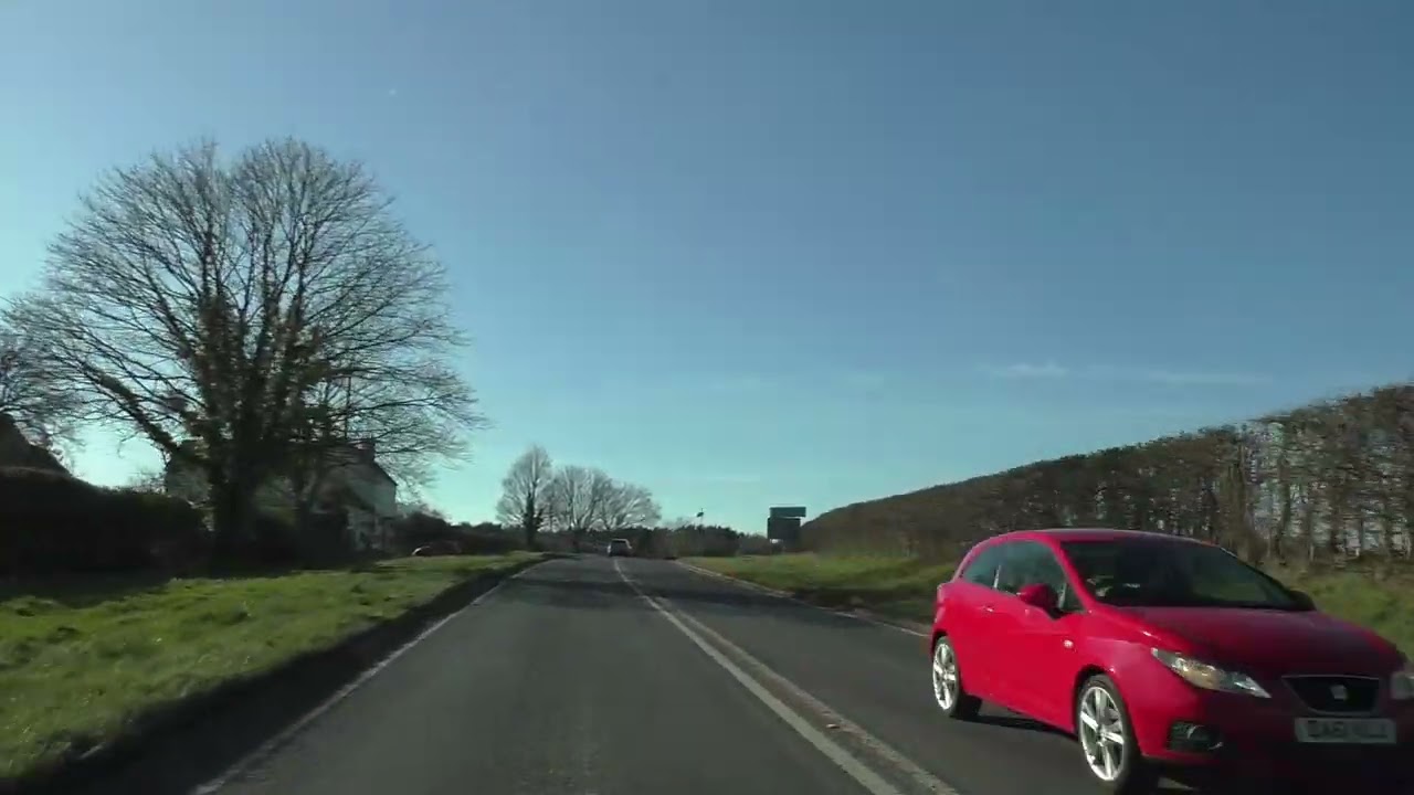 Driving On The B4084 From Evesham To Pershore, Worcestershire, England 5th March 2025