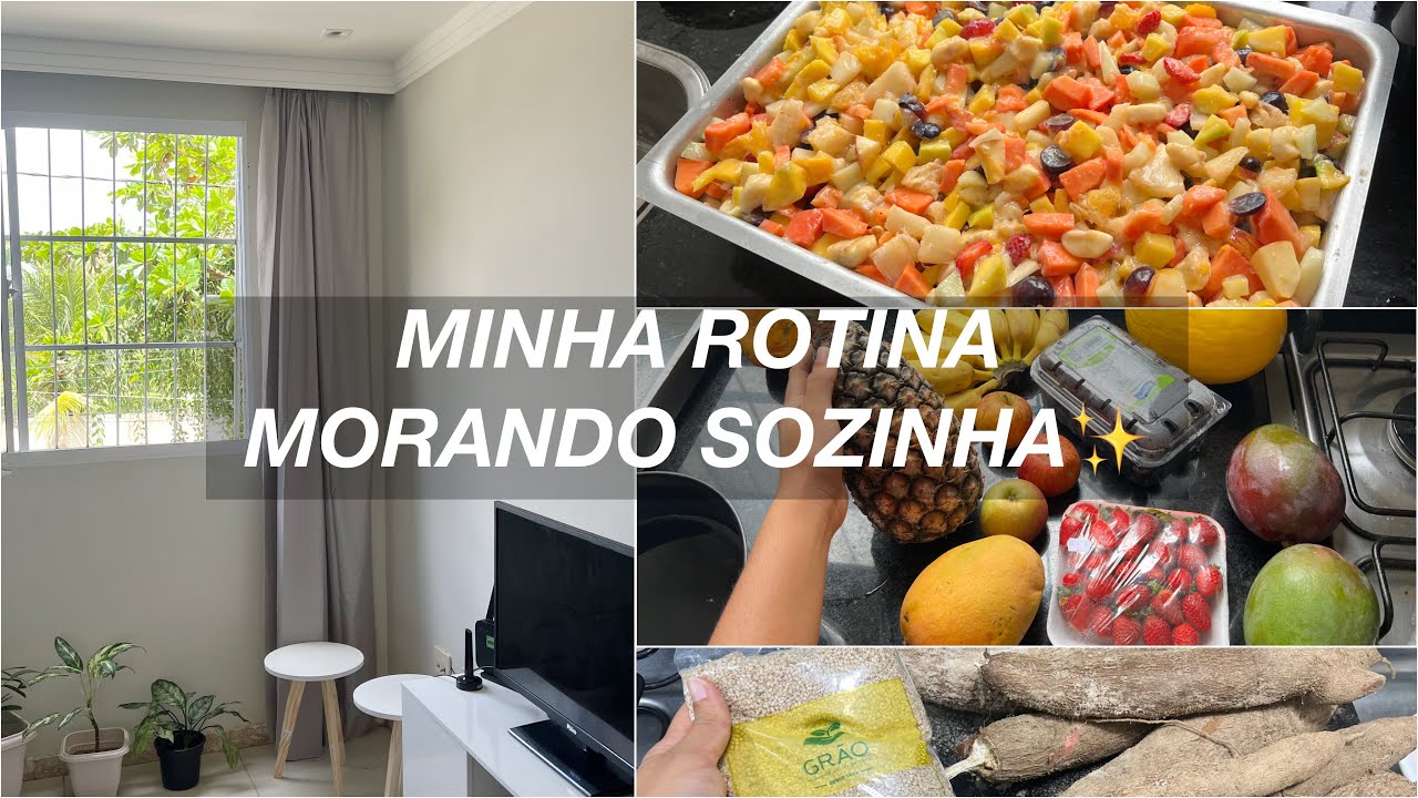 MINHA ROTINA REAL MORANDO SOZINHA| cortina nova, almoço, mercado, receitas e +