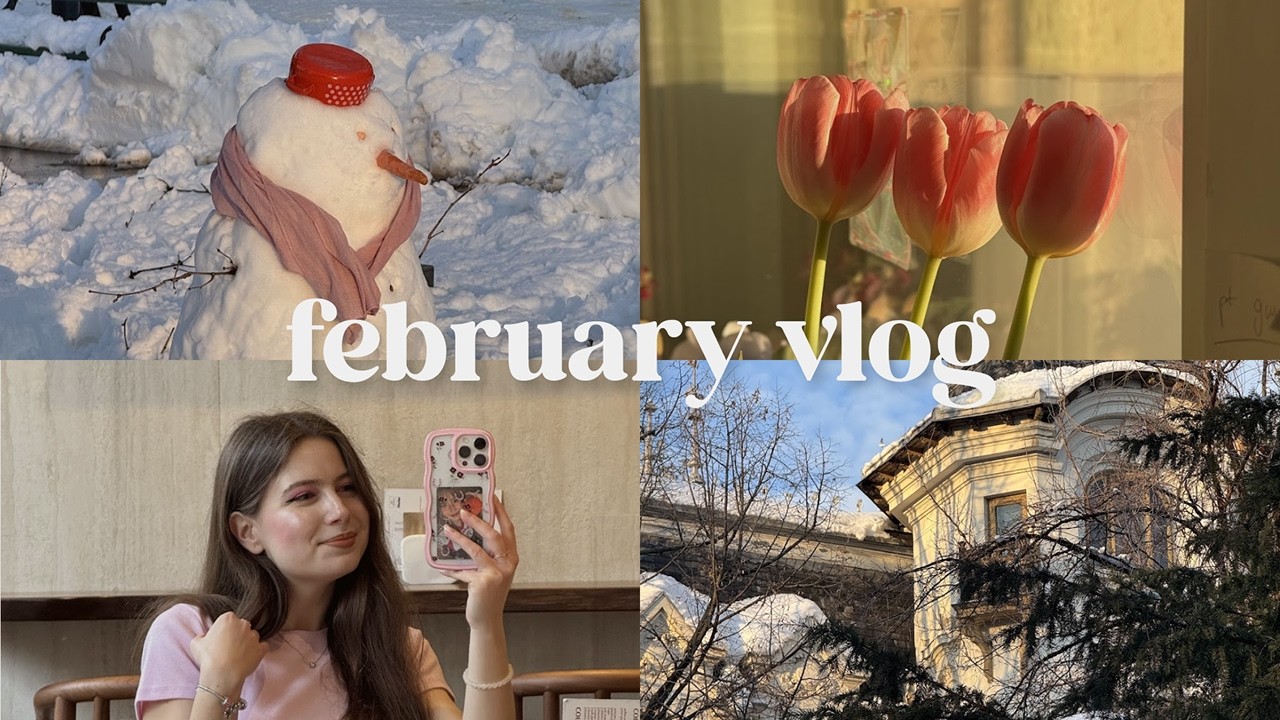 winter vlog: blizzards, snowmen, golden hour & pink ipad unboxing