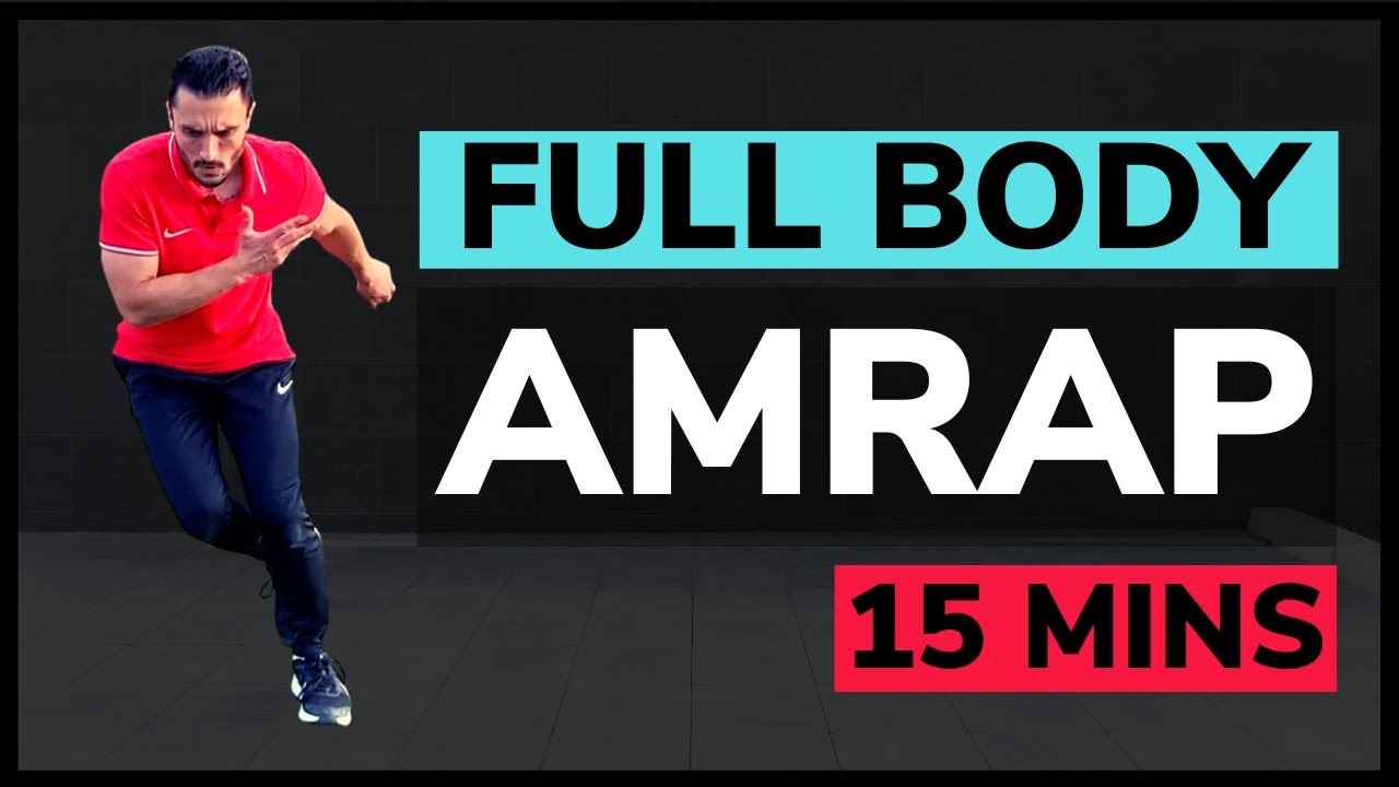 15 Minute AMRAP Workout // Full Body High Intensity Workout (As Many Rounds As Possible)