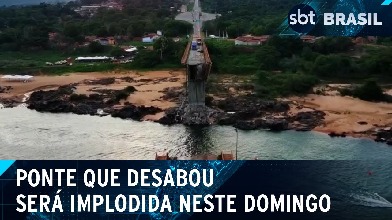 Ponte que caiu entre Tocantins e Maranhão implodida neste domingo | SBT Brasil (01/02/25)