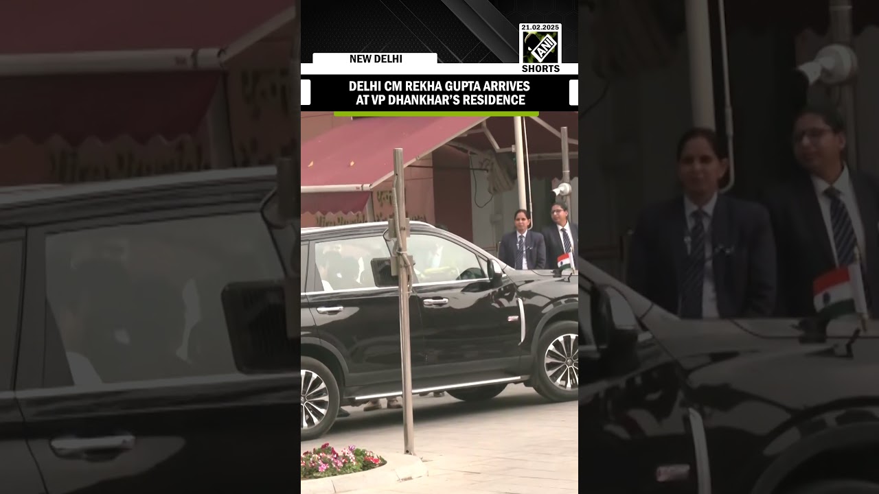 Delhi CM Rekha Gupta arrives at Vice President of India Jagdeep Dhankhar&rsquo;s residence