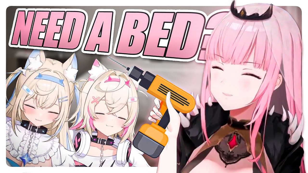FuwaMoco needs a new bed, Calli immediately: | Hololive EN Clip