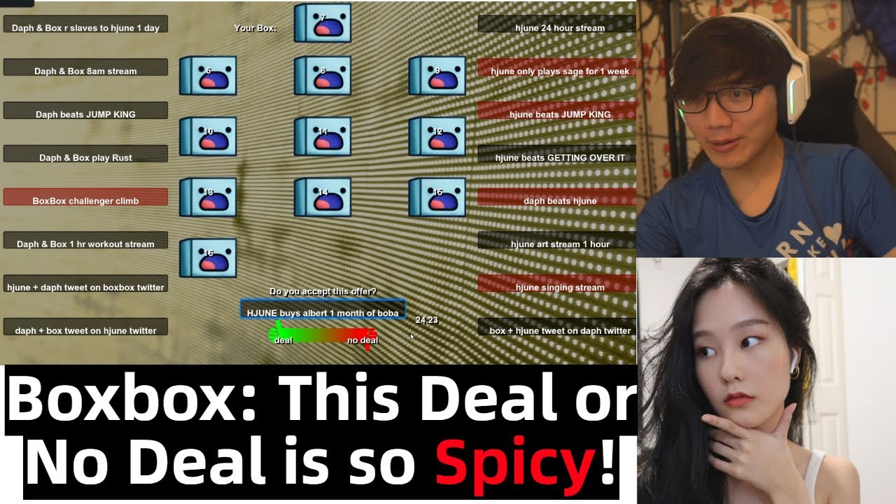 Boxbox High Stakes deal or no deal with HJune and Daph!! Insane twist at the end!