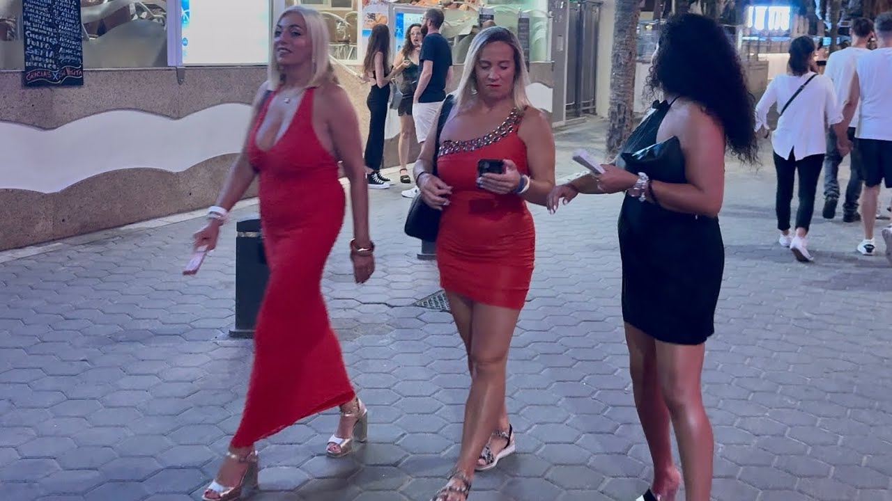 Spain. Nightlife Benidorm. Ladies and bars tonight 2025