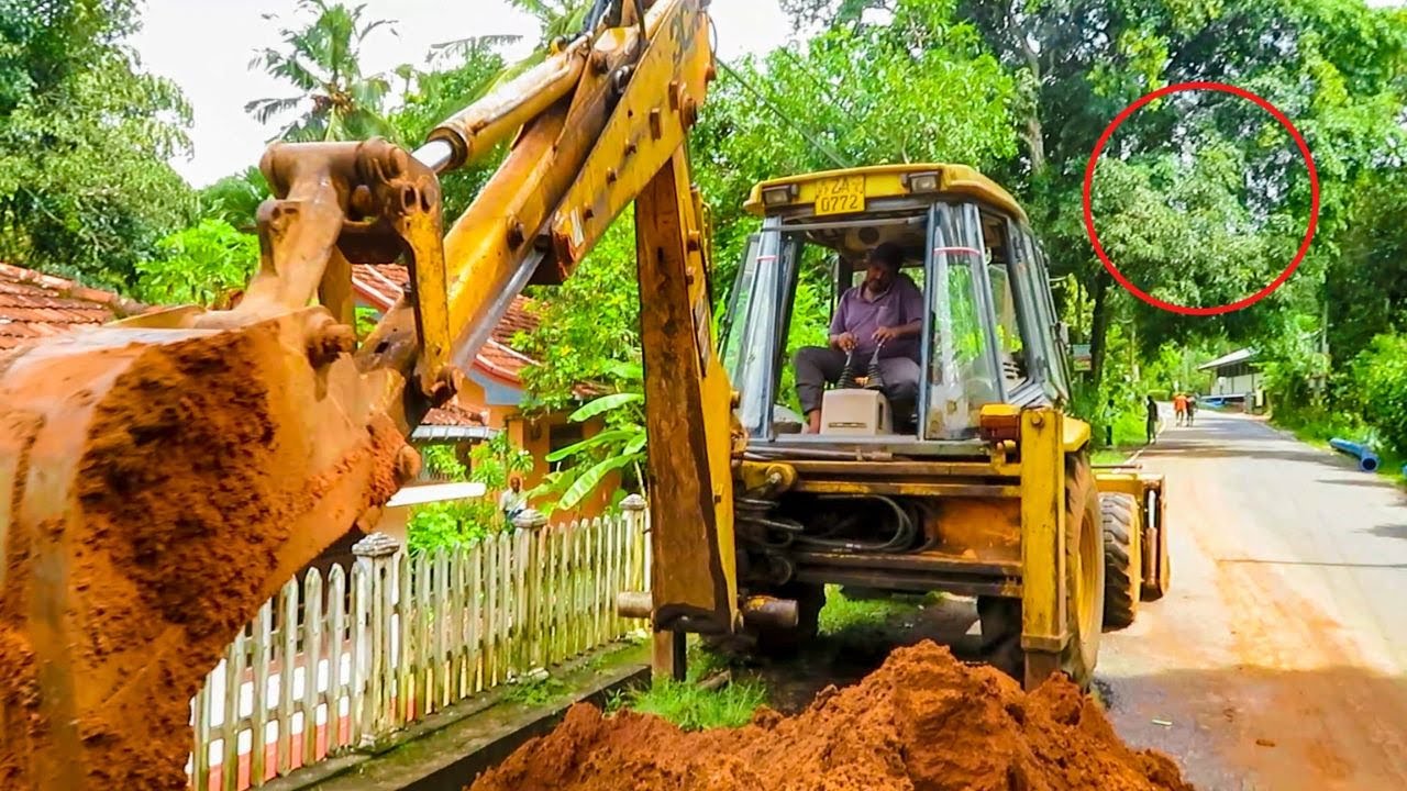 Excavator at work JCB 3CX Backhoe Digging Trench | Best Construction Equipment Working Building Road