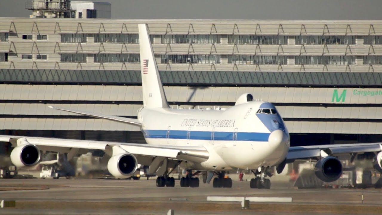 Boeing E-4B 747-200 Nightwatch Doomsday United States Air Force USAF departure at Munich Airport