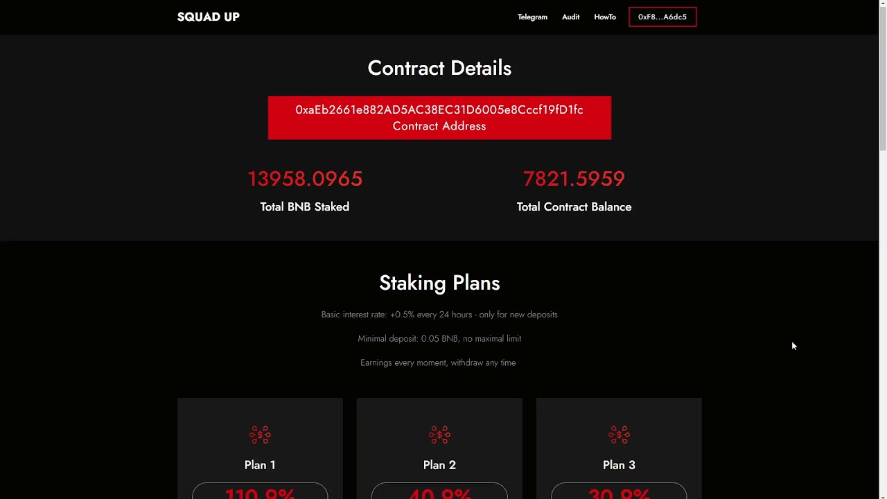 SquadUp - new BNB staking platform 🧡 More than 13,900 BNB staked 🚀