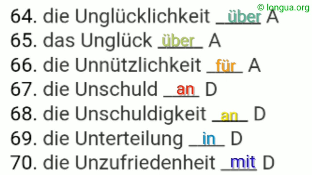Nomen mit Präpositionen, Abhängigkeit von, Traum von, Lust auf, Armut an, Beteiligung an, Wut auf