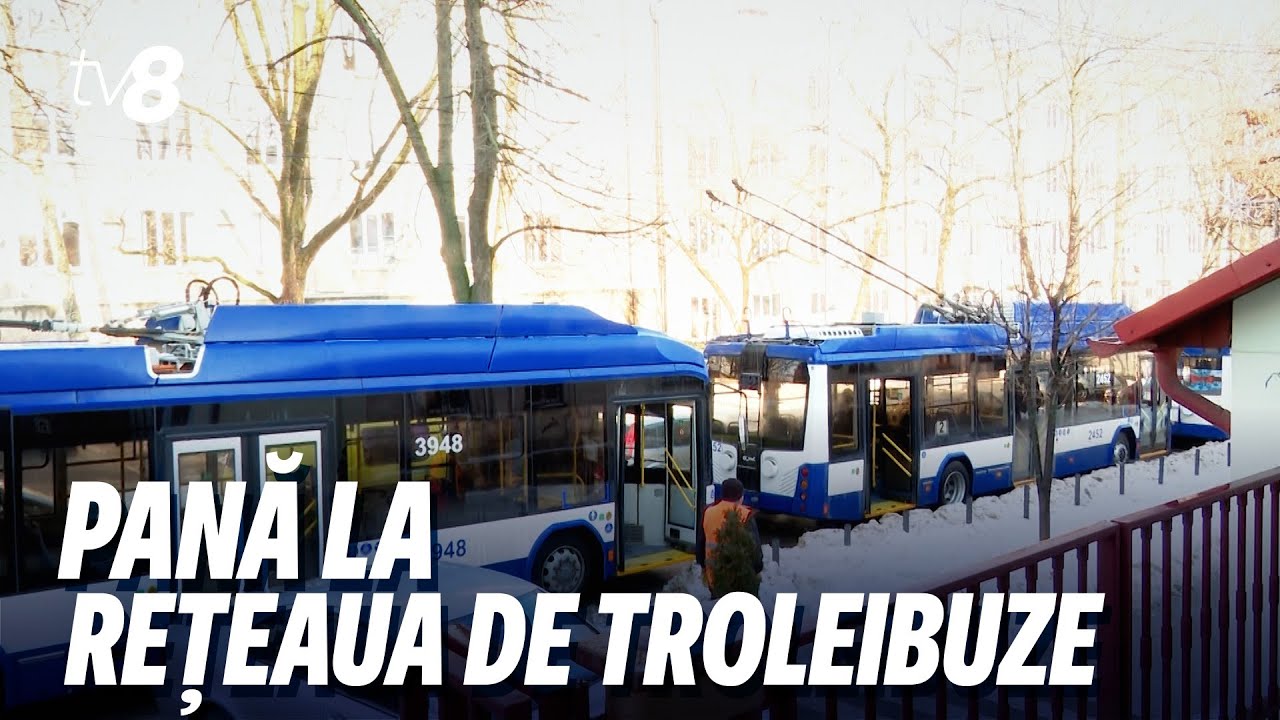 Zeci de troleibuze au staționat pe strada Pușkin din capitală
