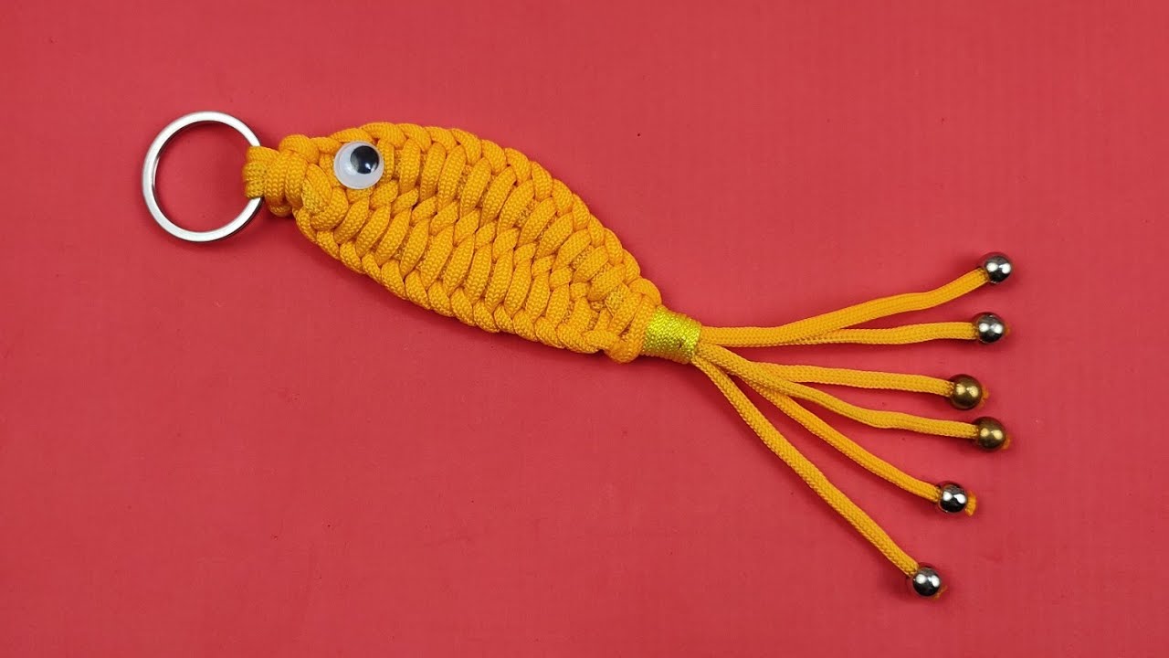 Macrame fish keychain tutorial / Easy Paracord keychain / Cómo hacer un llavero de paracord /