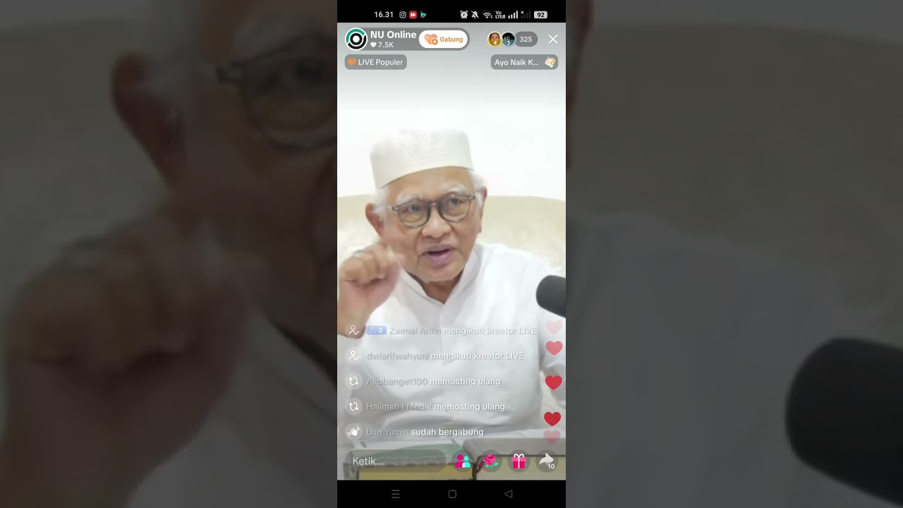 Ngaji posonan Arbain Nawawi oleh KH Mustofa Bisri (Gus Mus) Leteh Rembang. Lewat live NU Online 
