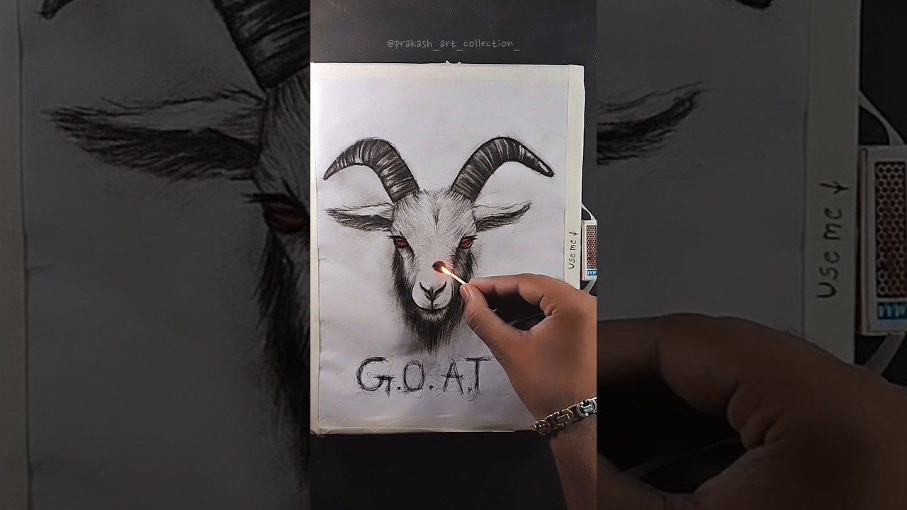 How to draw G.O.A.T 👑🐐✏️ #art #artist #cartoon #drawing #satisfying #paint #anime #shorts #hitman