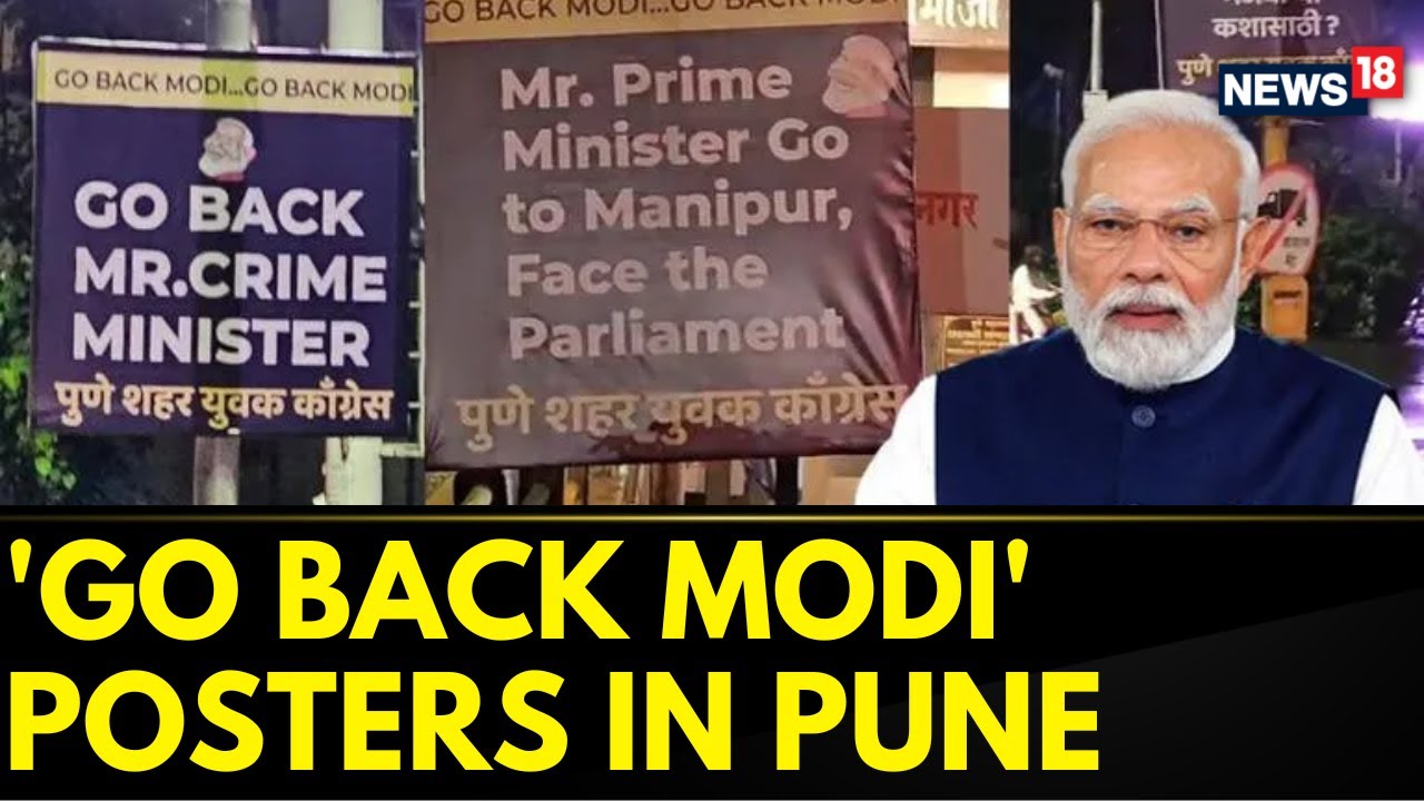 Maharashtra News | 'Go Back PM' Posters Raised In Pune Ahead PM Modi's Visit | BJP | News18