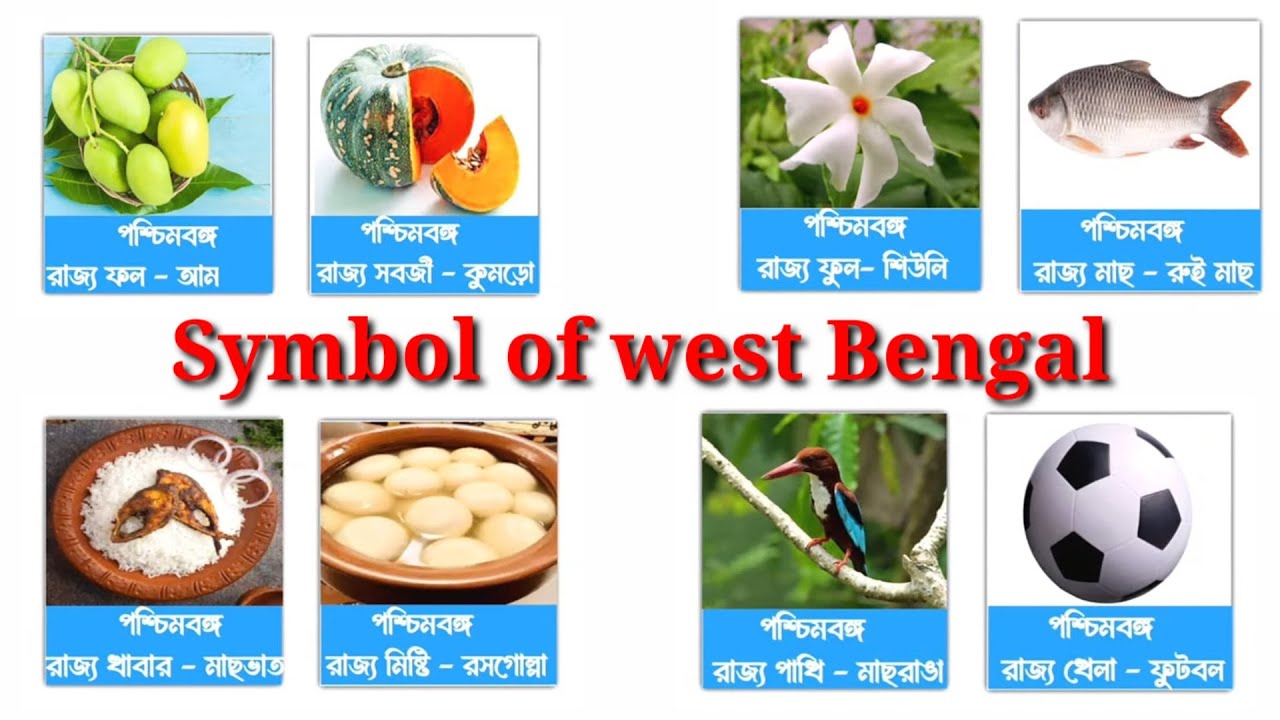 Symbol of West Bengal/National flower animal and bird of West Bengal