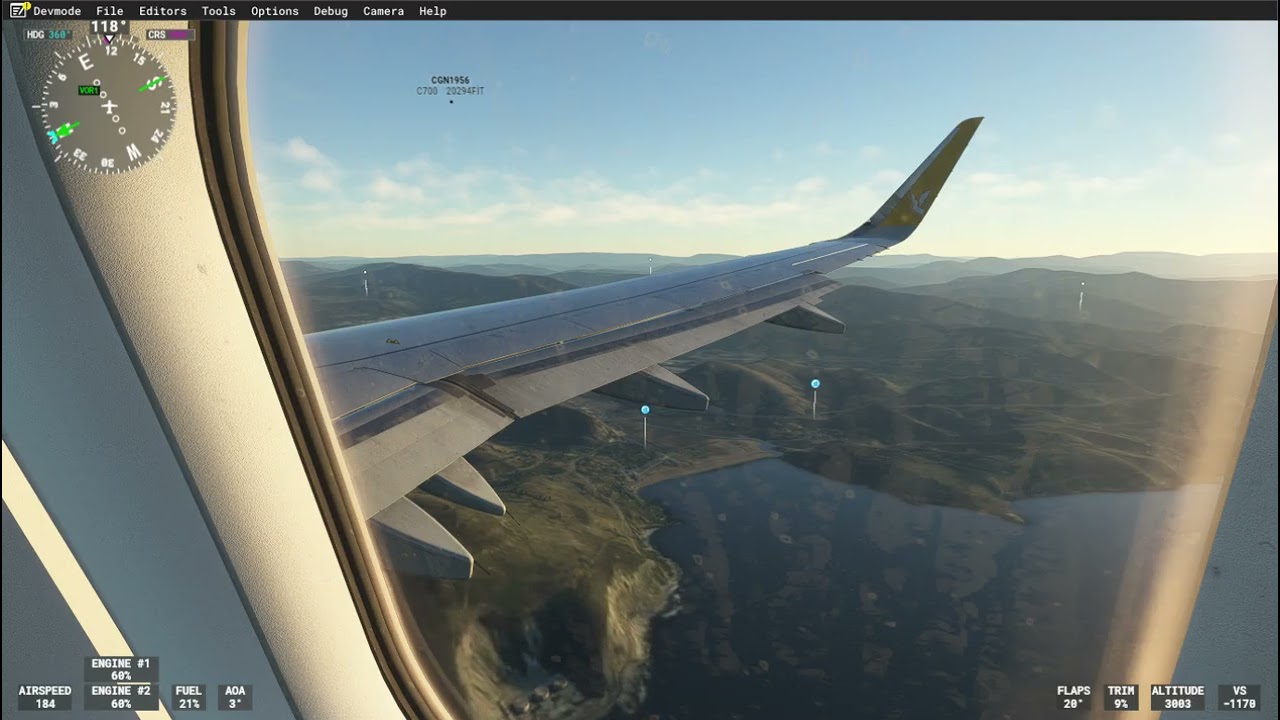 Msfs / Fenix A-320 / Pegasus Airlines / Bilbao Airport (LEBB) Landing