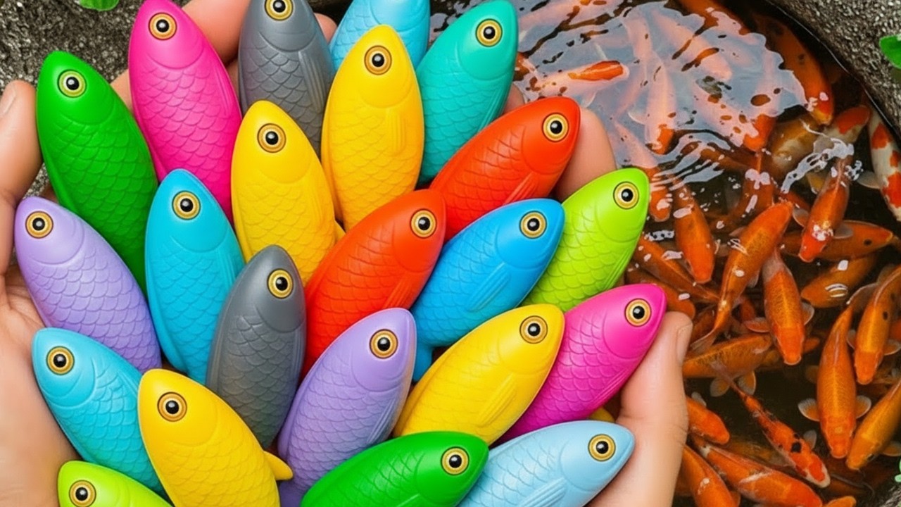 Catch beautiful aquarium fish in small pond baby turtles, molly fish, rat fish, blu guppies, spider.