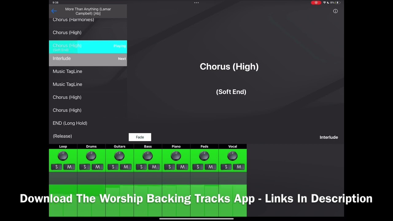 More Than Anything (Lamar Campbell) Worship Backing Tracks App Preview