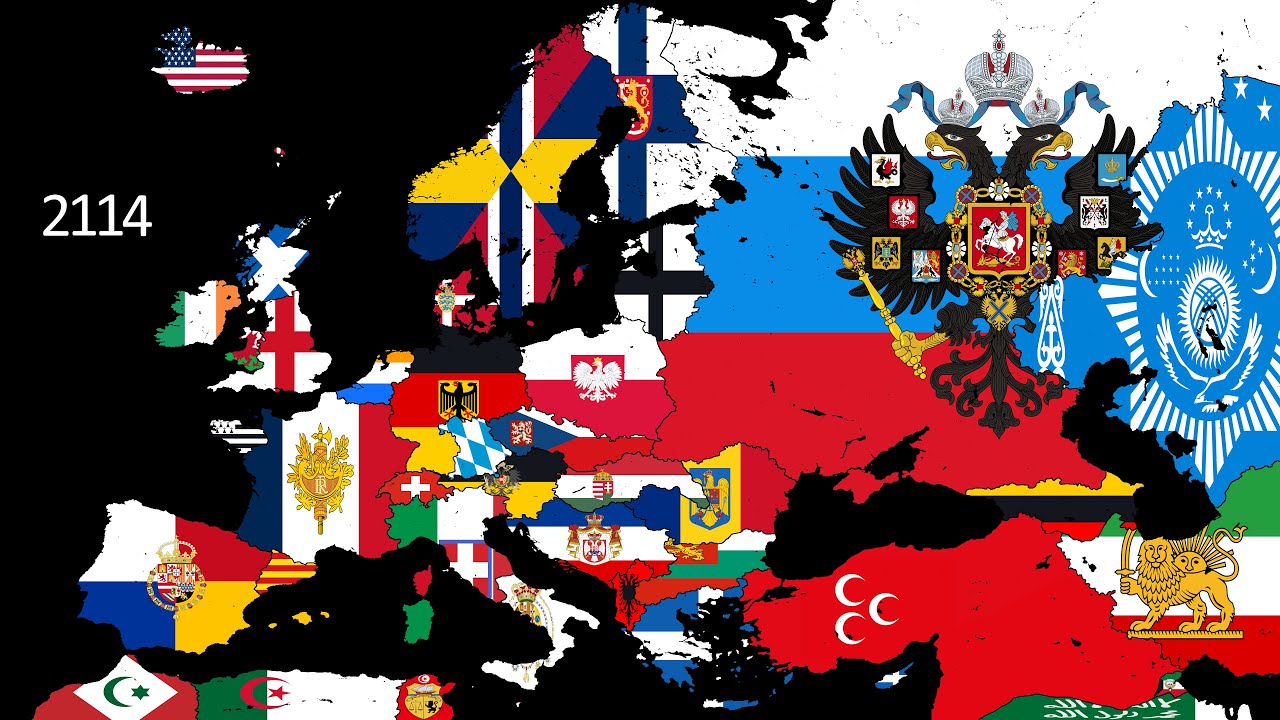 Future History Of Europe With Flags: Every Year
