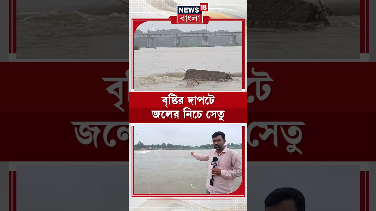 Bankura-য় বৃষ্টির দাপট, দ্বারকেশ্বরের জলের তলায় ভাদুল সেতু #shorts