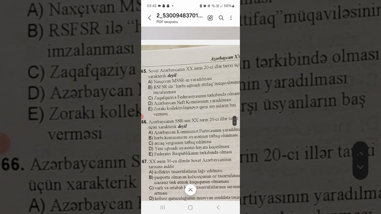 Azərbaycan SSRİ 20 ci əsrin 20- cı illəri mövzusuna aid toplu testləeinin izahi (2)