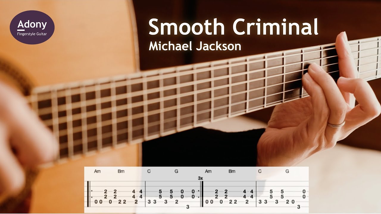Smooth Criminal - Michael Jackson [Free TAB] ( Fingerstyle Guitar Solo )
