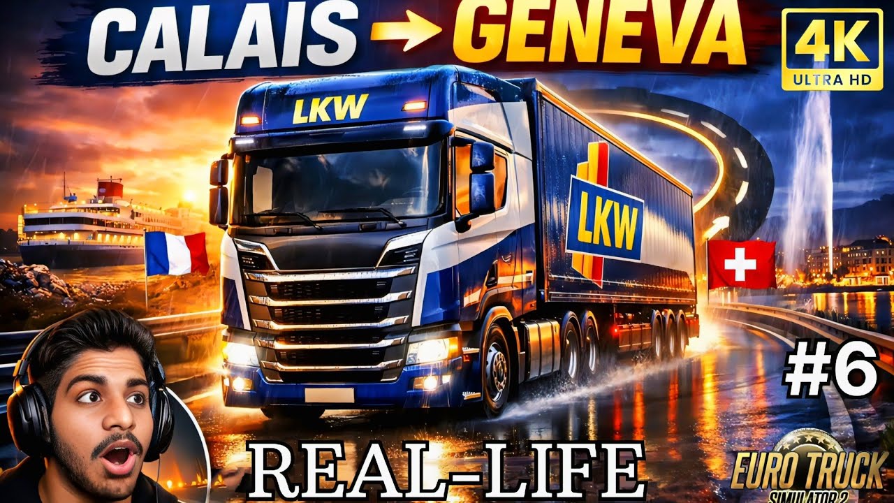 I DELIVERED LKW CALAIS TO GENEVA CITY! ULTRA REALISTIC GRAPHICS EURO TRUCK SIMULATOR 2 GAMEPLAY! #6