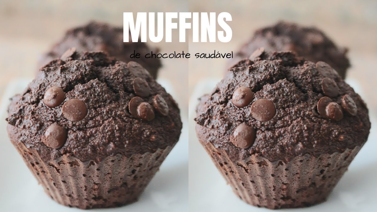 Muffins de chocolate saudáveis com farinha de coco