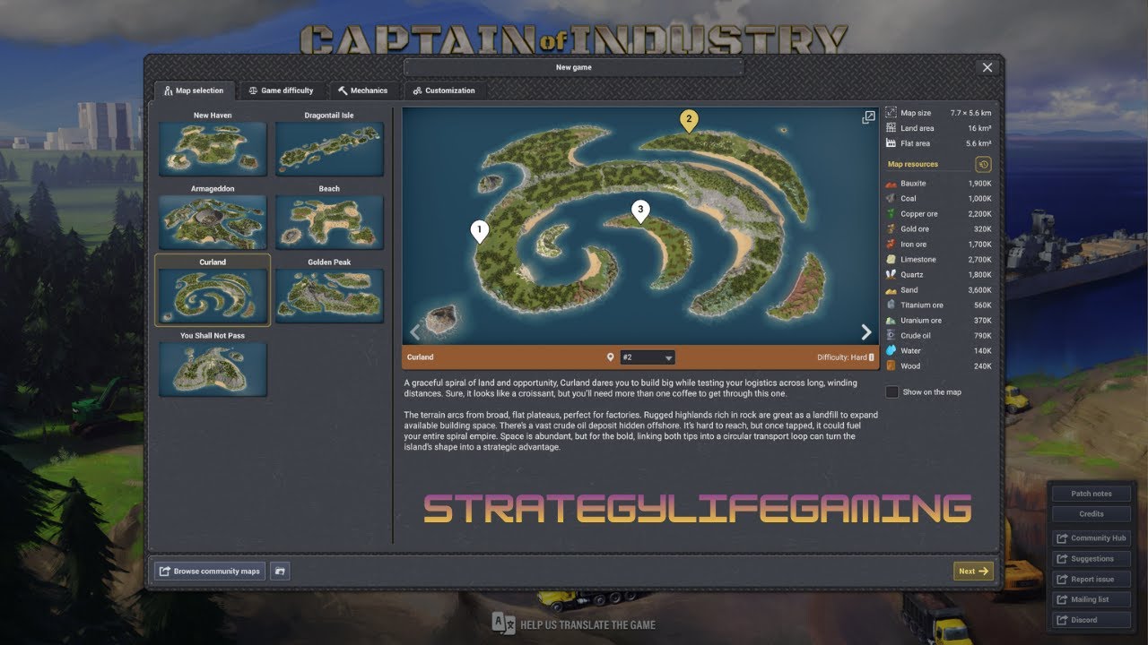 Captain Of Industry - Stream 3 - Curland Map - Hard Start