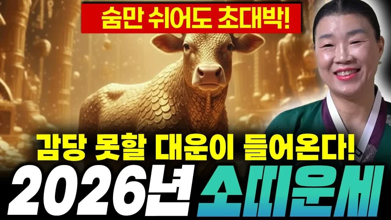 ⭐2026년 소띠운세⭐ 힘들었던 시기 끝납니다! 귀인이 들어와 금전운·자식운 대폭발 – 97·85·73·61년생