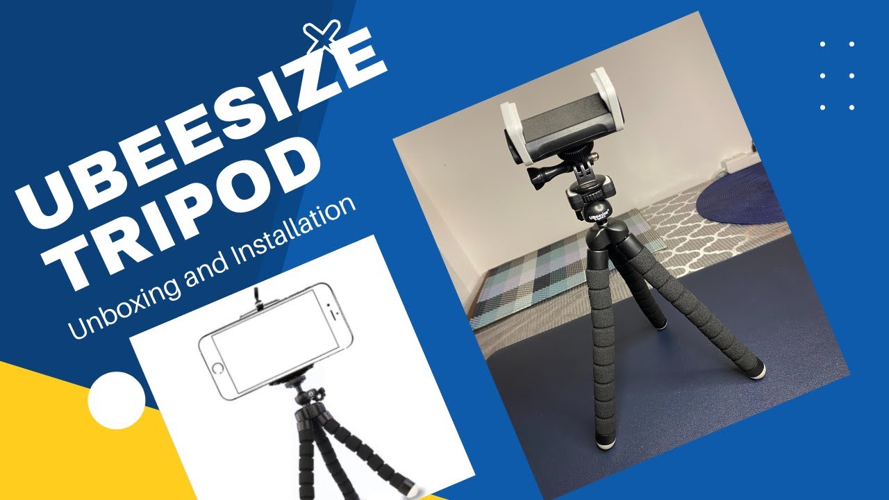 Ubeesize tripod stand with bluetooth remote unboxing and setup (2022) | Unleashed Reviews