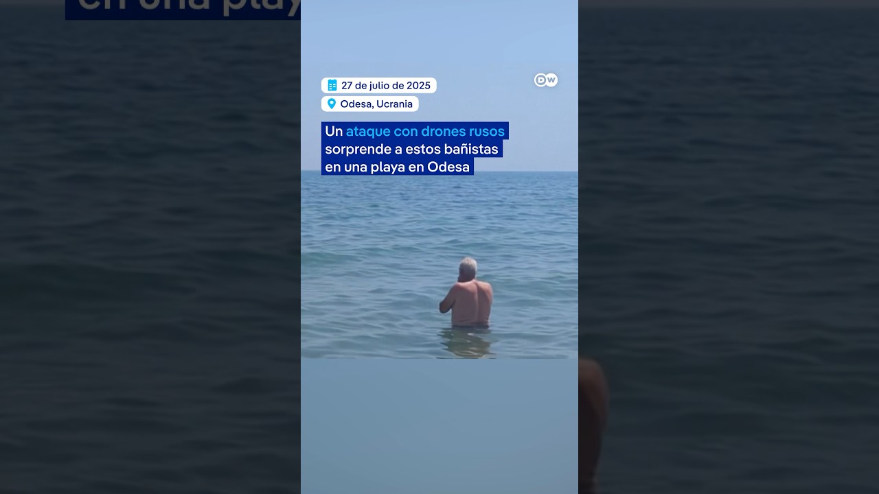 Ataque con drones rusos sorprende a ba&ntilde;istas en una playa en Ucrania