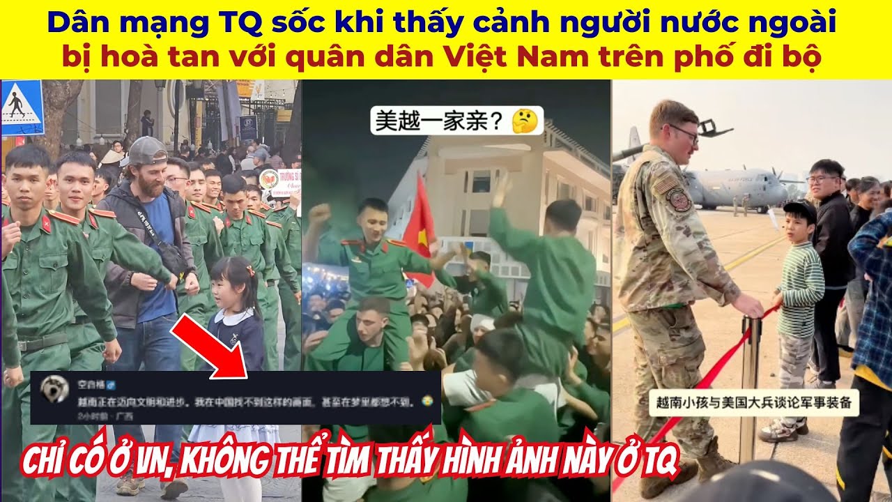 Dân mạng TQ sốc khi thấy cảnh người nước ngoài bị hoà tan với quân dân Việt Nam trên phố đi bộ