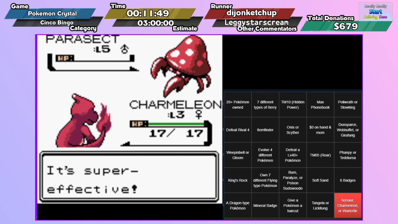 Pokemon Crystal Cinco Bingo by DijonKetchup Really Really Start Believing Them