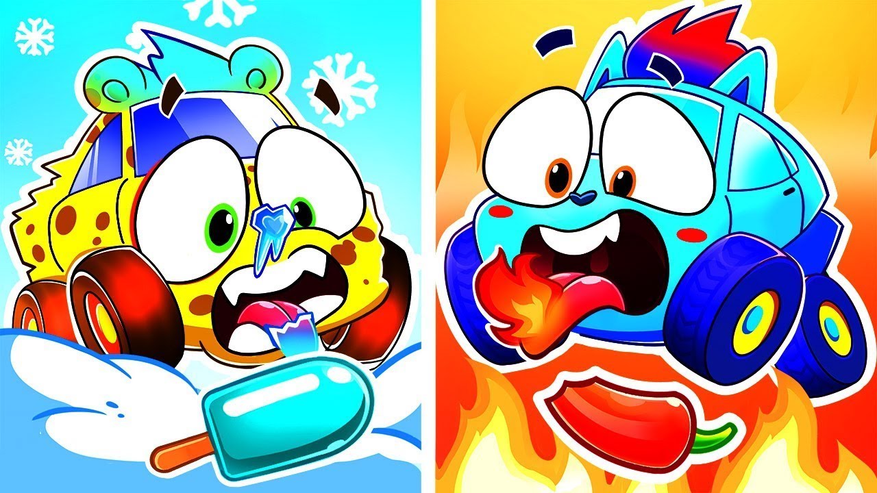 Hot VS Cold Baby Car | Learn Opposites With Baby Cars | Songs for Kids & Nursery Rhymes