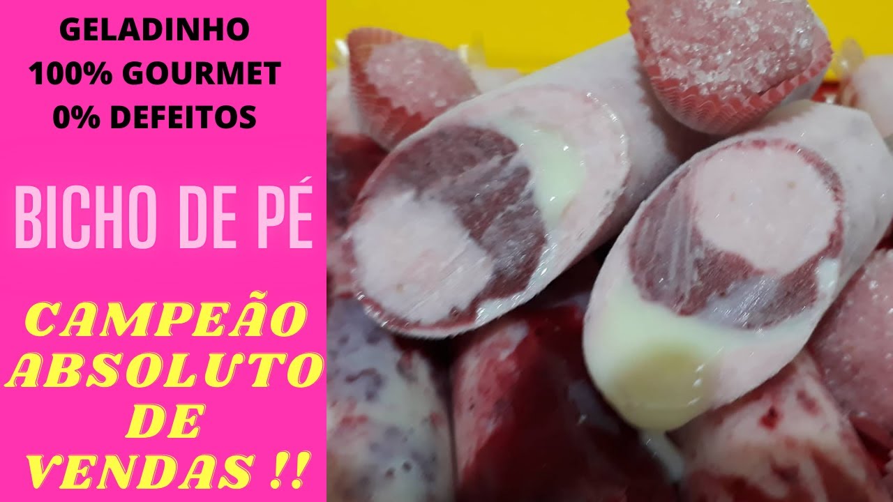 CAMPEÃO ABSOLUTO de vendas... sabor BICHO DE PÉ o GELADINHO 100% GOURMET !!